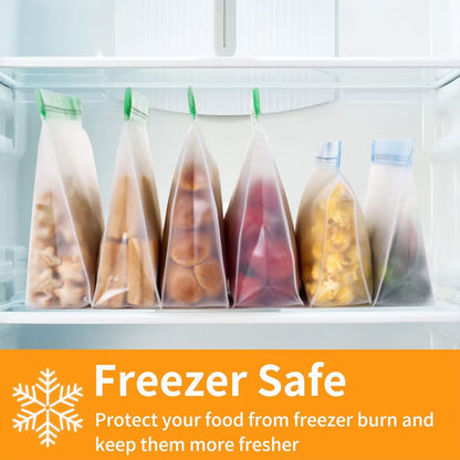 3-Piece Reusable Silicone Zip Lock Food Storage Bag Set – Leakproof, BPA-Free & Freezer Safe