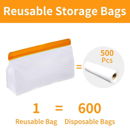 3-Piece Reusable Silicone Zip Lock Food Storage Bag Set – Leakproof, BPA-Free & Freezer Safe