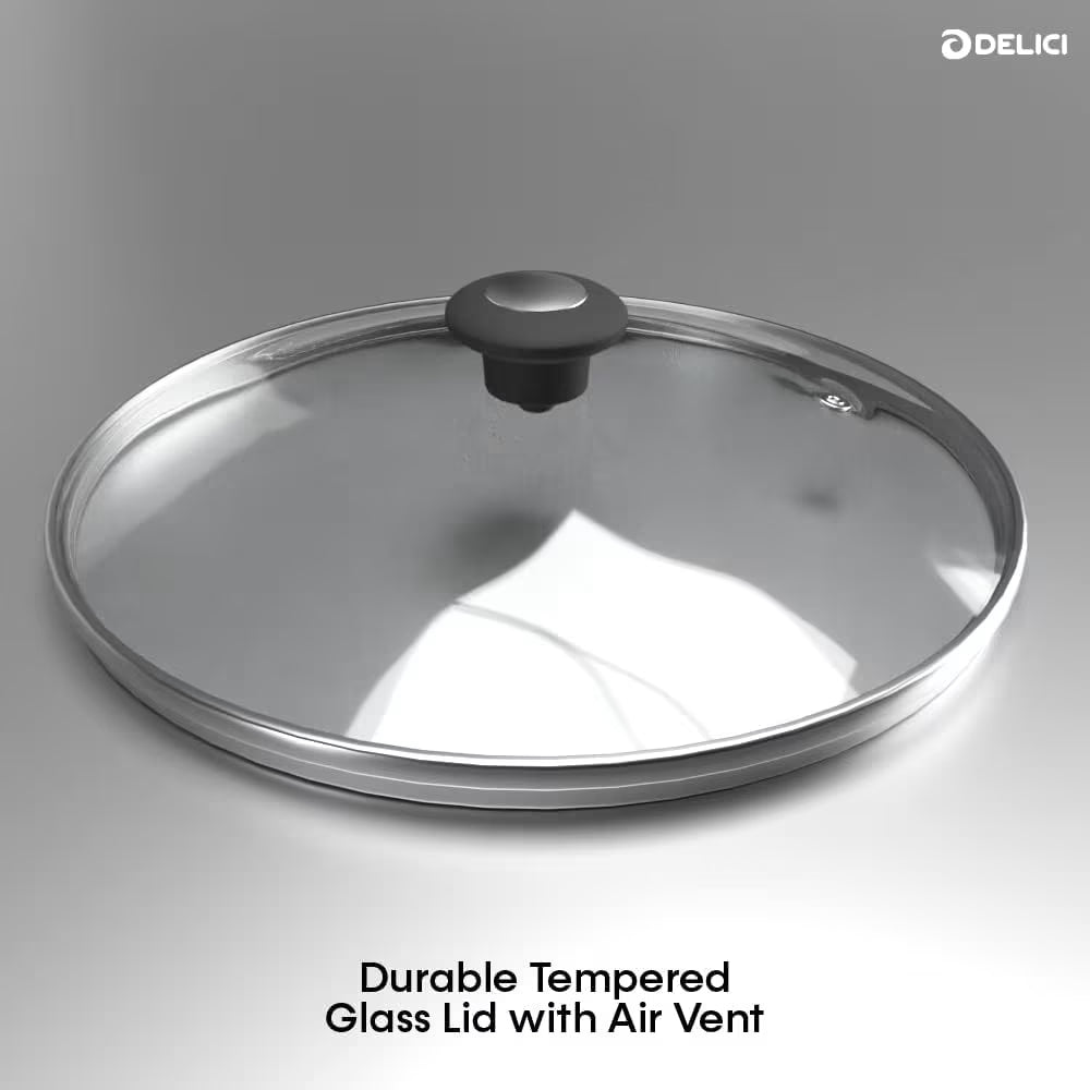 10-Piece Nonstick Granite Cookware Set with Glass Lids – DELICI ACS10HE