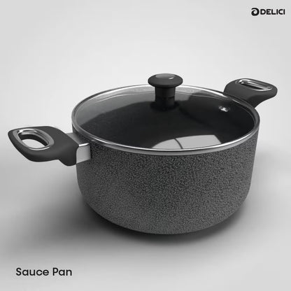 10-Piece Nonstick Granite Cookware Set with Glass Lids – DELICI ACS10HE