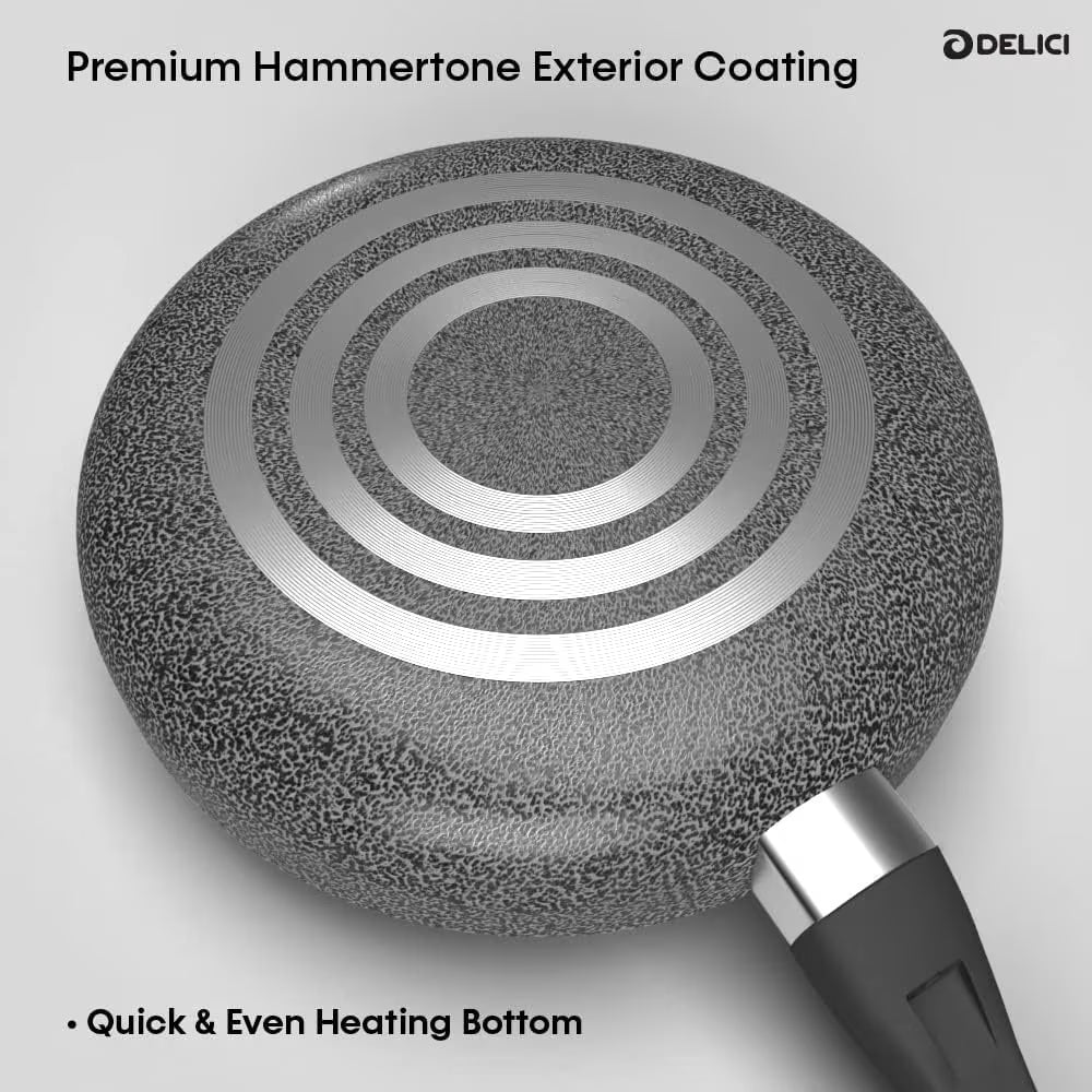 10-Piece Nonstick Granite Cookware Set with Glass Lids – DELICI ACS10HE