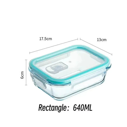3-Piece Square Glass Lunch Box & Meal Prep Container Set – Leakproof, BPA-Free & Microwave Safe