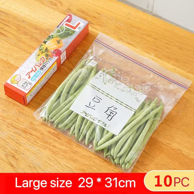 Heavy Duty Zip Lock Food Storage Bags – Reusable Airtight Freezer & Fridge Storage Bags