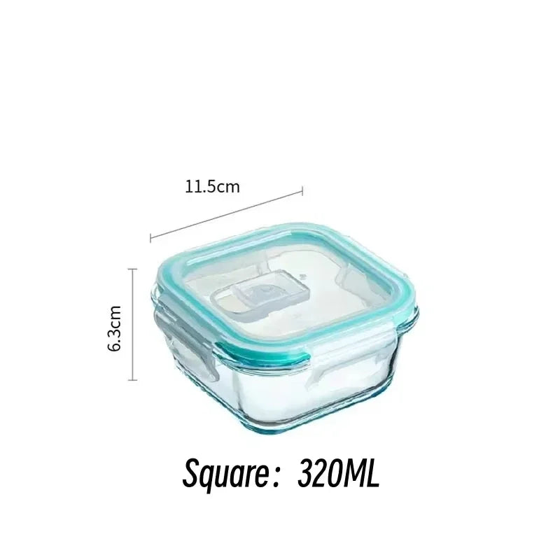 3-Piece Square Glass Lunch Box & Meal Prep Container Set – Leakproof, BPA-Free & Microwave Safe