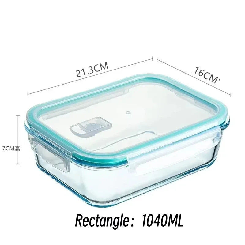 3-Piece Square Glass Lunch Box & Meal Prep Container Set – Leakproof, BPA-Free & Microwave Safe