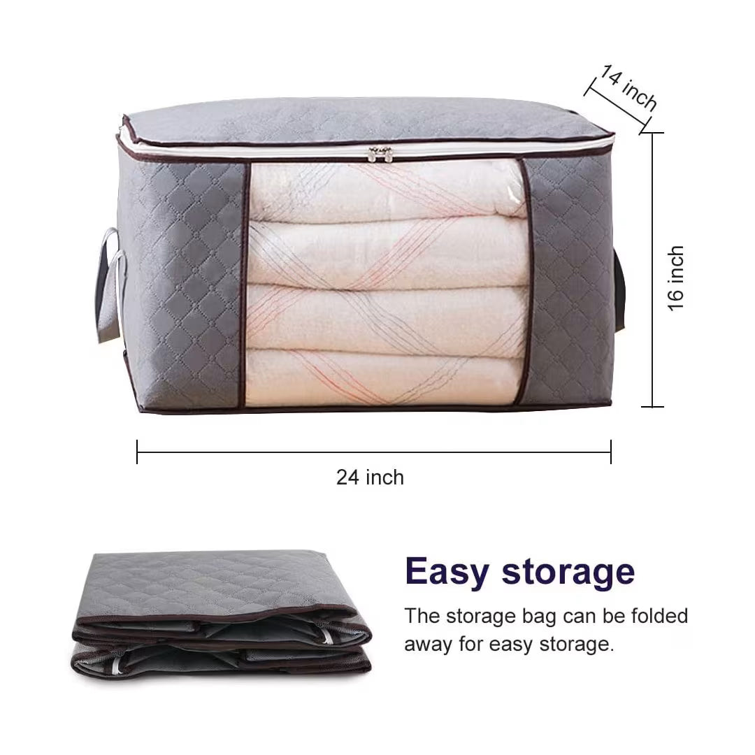 Storage Bag for Clothes & Duvets – Wide Foldable Organizer with Clear Viewing Window (60×40×35cm)
