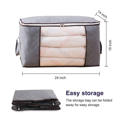 Storage Bag for Clothes & Duvets – Wide Foldable Organizer with Clear Viewing Window (60×40×35cm)