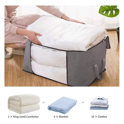 Storage Bag for Clothes & Duvets – Wide Foldable Organizer with Clear Viewing Window (60×40×35cm)