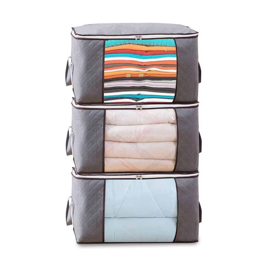 Storage Bag for Clothes & Duvets – Wide Foldable Organizer with Clear Viewing Window (60×40×35cm)