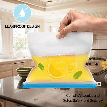 Reusable Silicone Zip Lock Food Storage Bag – Leakproof, BPA-Free, Freezer & Microwave Safe