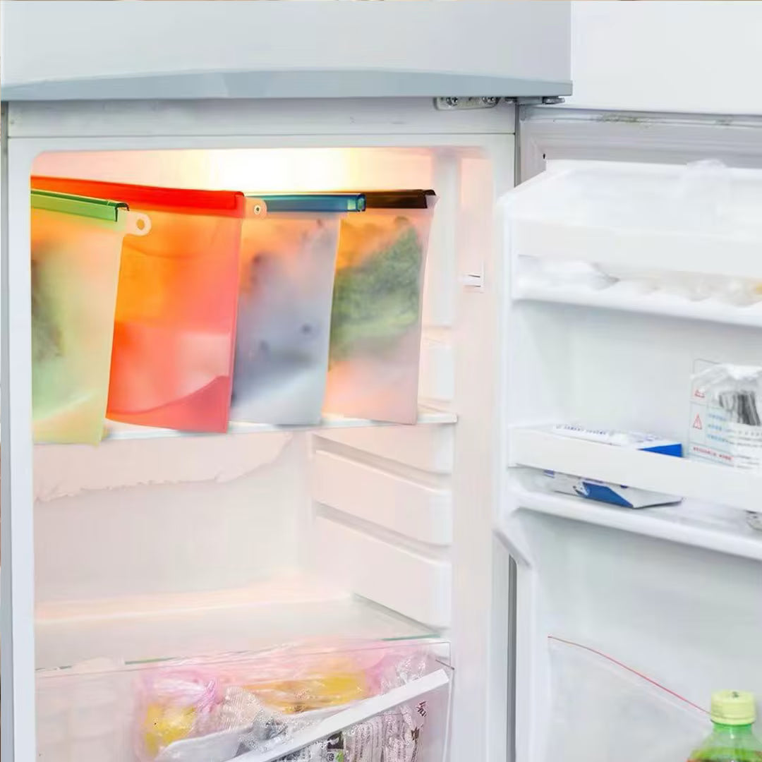Reusable Silicone Zip Lock Food Storage Bag – Leakproof, BPA-Free, Freezer & Microwave Safe