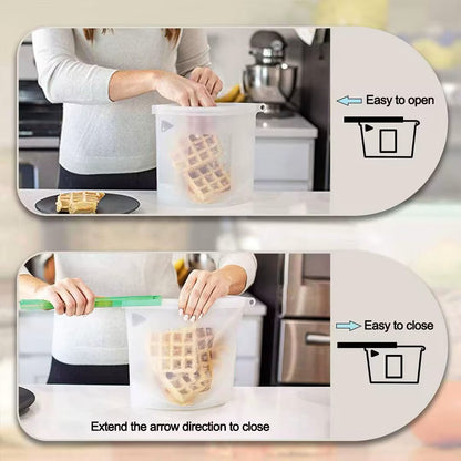 Reusable Silicone Zip Lock Food Storage Bag – Leakproof, BPA-Free, Freezer & Microwave Safe